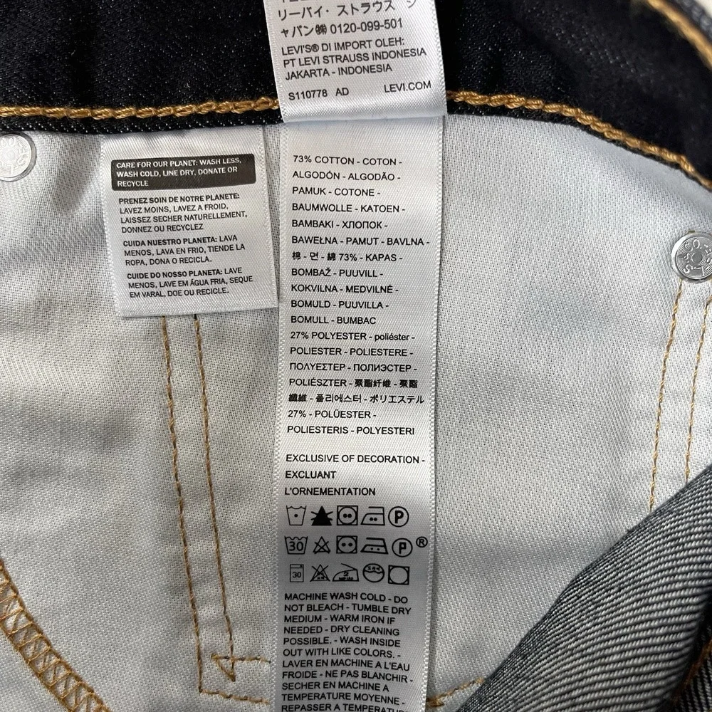Levis Jeans Mens 36x32 Black 514 Straight Stretch Dark Wash Denim Work Grunge